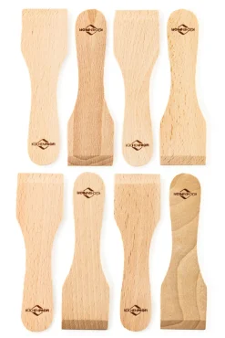 KÜCHENPROFI Raclette-Schaber 8er Set Buche Holz