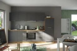 Küchenzeile KOPENHAGEN 300cm Wotan Eiche Dekor/Matt-Grau