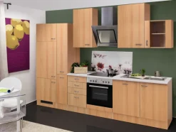 QUARTIER Küchenzeile NANO Buche/Rumba Dekor ca.310x234x60cm