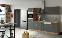 Küchenzeile ODENSE Anthrazit/ Wotan Eiche Dekor 270 cm