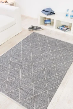 Kinder Kelim-Teppich TRELLEBORG 170 x 240 cm grau