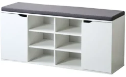KESPER Schuhschrank mit Sitzkissen 103 x 48 x 30,5 cm weiß/grau