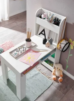 Kinder Kinder Schreibtisch mit Regal 50 x 110 cm weiß