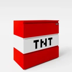 Kinder-Kommode MINECRAFT 80 cm rot/ weiß/ schwarz