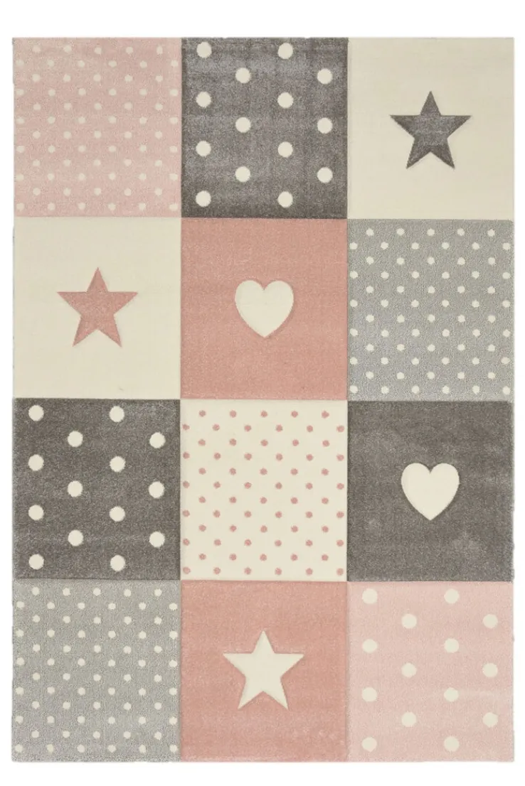 Kinder Kinderteppich KIDS STARS 120 x 170 cm rosa