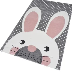 Kinder Kinderteppich PASTEL KIDS HASE 80 x 150 cm grau
