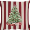 APELT Kissenhülle TANNENBAUM AUF STREIFEN 40x40cm rot