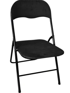 QUARTIER Klappstuhl KLAUS 44 x 78 cm Samt grau/schwarz