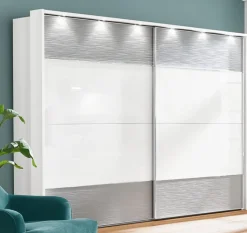 Kleiderschrank 250 x 217 x 67 cm Holznachbildung grau/weiß