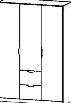 QUARTIER Kleiderschrank ALVARA 136 x 197 cm Alpinweiß NB