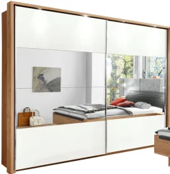 Kleiderschrank AMADO Balkeneiche/Lack Sand/Weiß ca. 270 x 230 x 68 cm