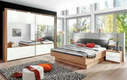 Kleiderschrank AMADO Balkeneiche/Lack Sand/Weiß ca. 270 x 230 x 68 cm