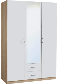 QUARTIER Kleiderschrank CASE 136 x 197 cm Sonoma Eiche/Alpinweiß