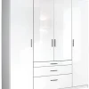 Kleiderschrank DARIA 181 x 197 x 54 cm Holznachbildung weiß