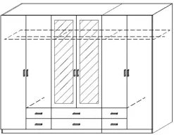 QUARTIER Kleiderschrank GAMMA 6-türig Alpinweiß NB
