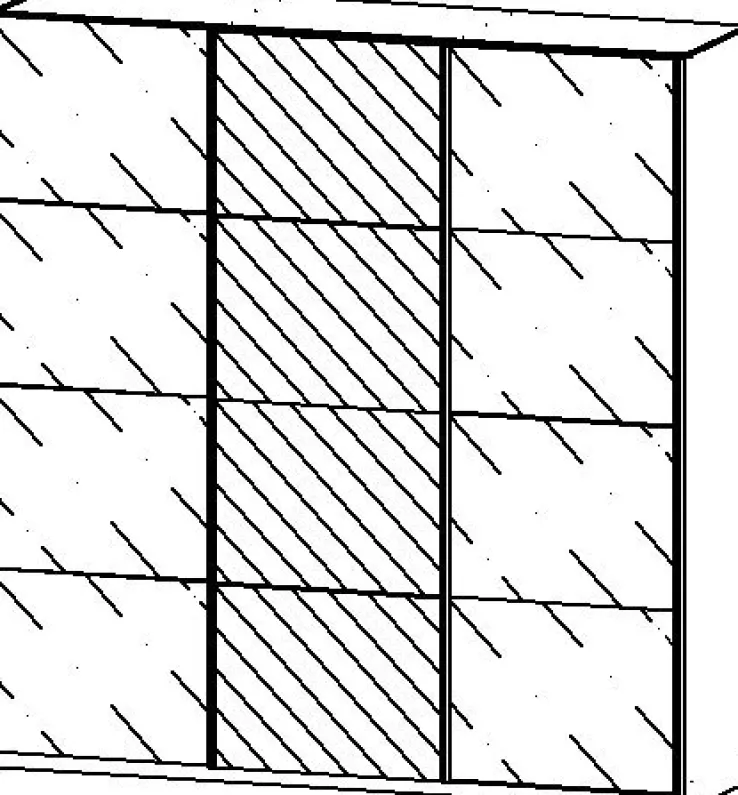 QUARTIER Kleiderschrank KULMBACH 203 x 210 cm Seidengrau/Grauglastüren