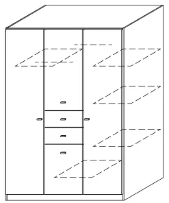 QUARTIER Kleiderschrank LANDSBERG 136 x 197 cm Grau metallic/weiß