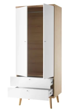 Kleiderschrank LENA_MERLE Eiche Riviera NB/ weiß matt