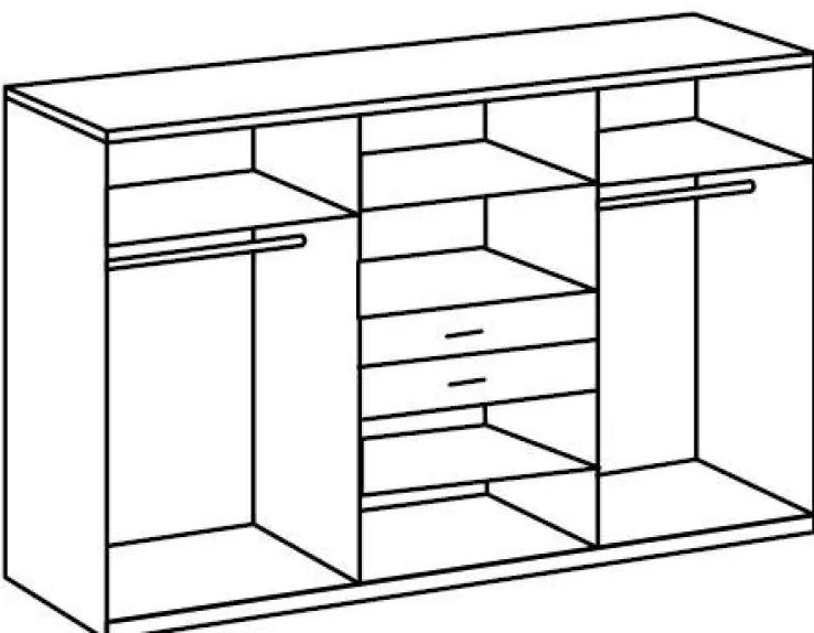 QUARTIER Kleiderschrank MINNESOTA 270 x 208 x 58 cm Holznachbildung braun/grau