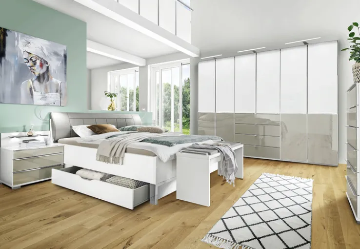 Kleiderschrank SHANGHAI 300 x 216 cm Alpinweiß