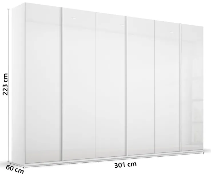 Kleiderschrank SKAT Kristallweiß/ Glas Kristallweiß