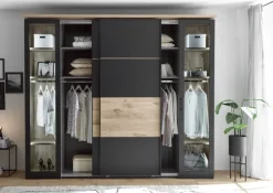 QUARTIER Kleiderschrank STYLE 267 x 225 cm Anthrazit/ Viking Oak hell