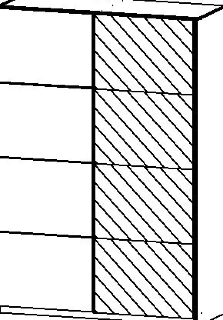 QUARTIER Kleiderschrank SUBITO 136 x 61 cm Spiegelglas/NB weiß