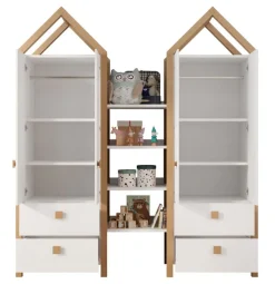 Kinder Kleiderschrank-Set BEACH 3-teilig Kiefer weiß/ Abs. Birke