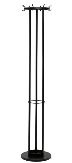 Kleiderständer 37 x 175 x 37 cm Edelstahl schwarz matt