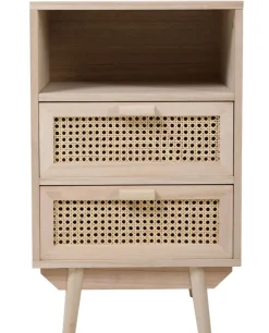 Kommode 42 x 68 cm Braun/ Rattan