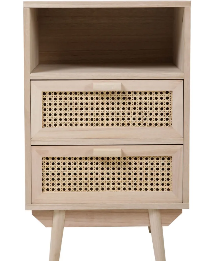 Kommode 42 x 68 cm Braun/ Rattan