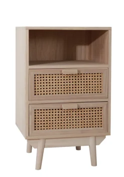 Kommode 42 x 68 cm Braun/ Rattan