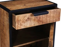 Kommode 50 x 73 cm Mangoholz natur/schwarz