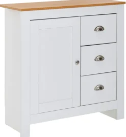 Kommode 79 x 81 cm mit Schubkästen weiß/ braun