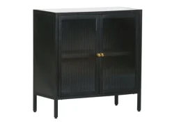 QUARTIER Kommode 70 x 72 cm Platte Marmor weiß/Türfront Strukturglas