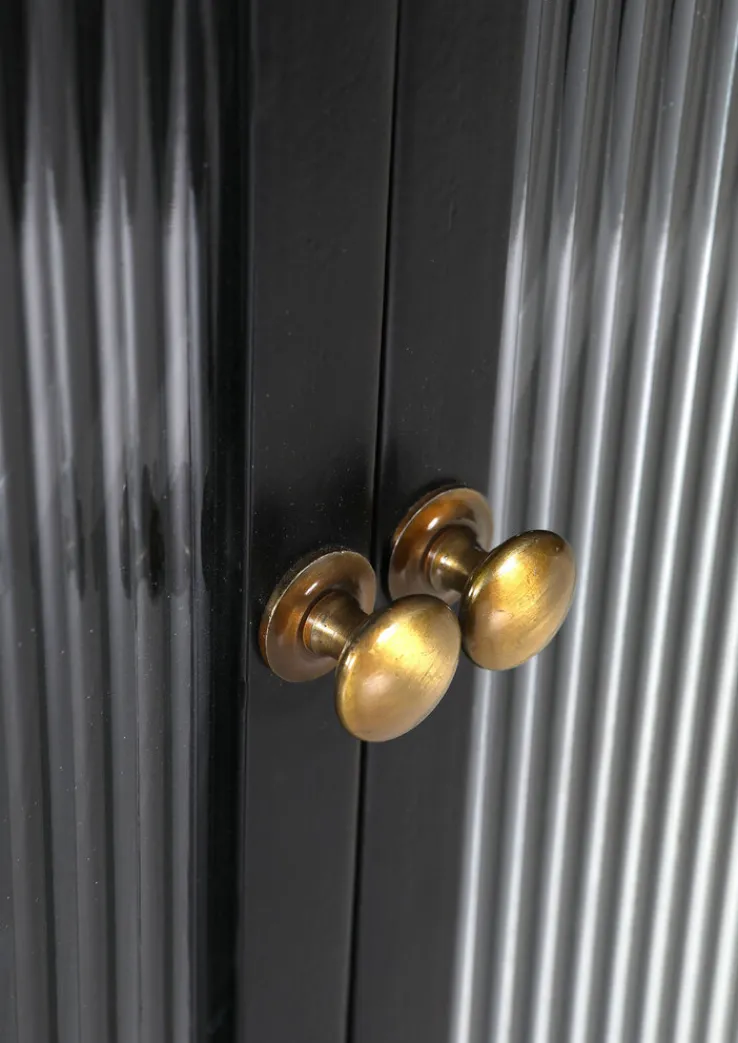 QUARTIER Kommode 70 x 72 cm Platte Marmor weiß/Türfront Strukturglas