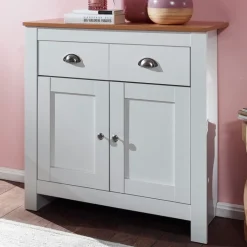 Kommode 79 x 81 cm weiß/ braun