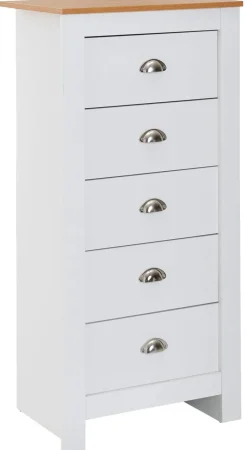 Kommode 53 x 114 cm weiß/ braun