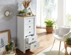 Kommode 53 x 114 cm weiß/ braun