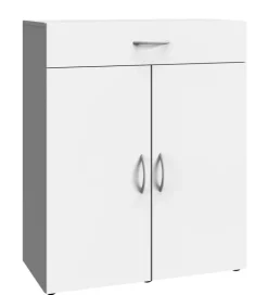 QUARTIER Kommode 80 x 98 x 48 cm Holznachbildung weiß