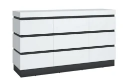 Kommode AMALIA 161x93 cm Alpinweiß/Anthrazit