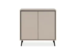 Kommode ARONA 90 x 90 cm sandfarben/schwarz