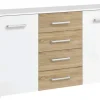 QUARTIER Kommode BURANO 140 x 81 cm Alpinweiß/Sonoma Eiche
