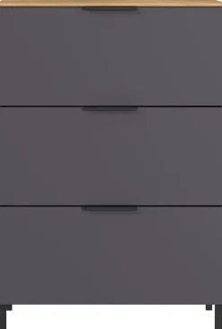 Kommode CALIFORNIA 68 x 98 cm Graphit/ Navarra-Eiche