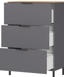 Kommode CALIFORNIA 68 x 98 cm Graphit/ Navarra-Eiche