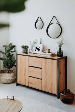 Kommode DENVER 120 x 88 cm braun/ grau