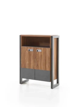 Kommode DETROIT 75 x 100 cm braun/anthrazit