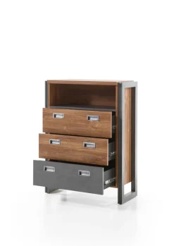 Kommode DETROIT 75 x 100 x 33 cm braun/anthrazit