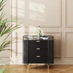 KARE DESIGN Kommode FENCE schwarz 80x80x40 cm