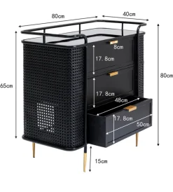 KARE DESIGN Kommode FENCE schwarz 80x80x40 cm